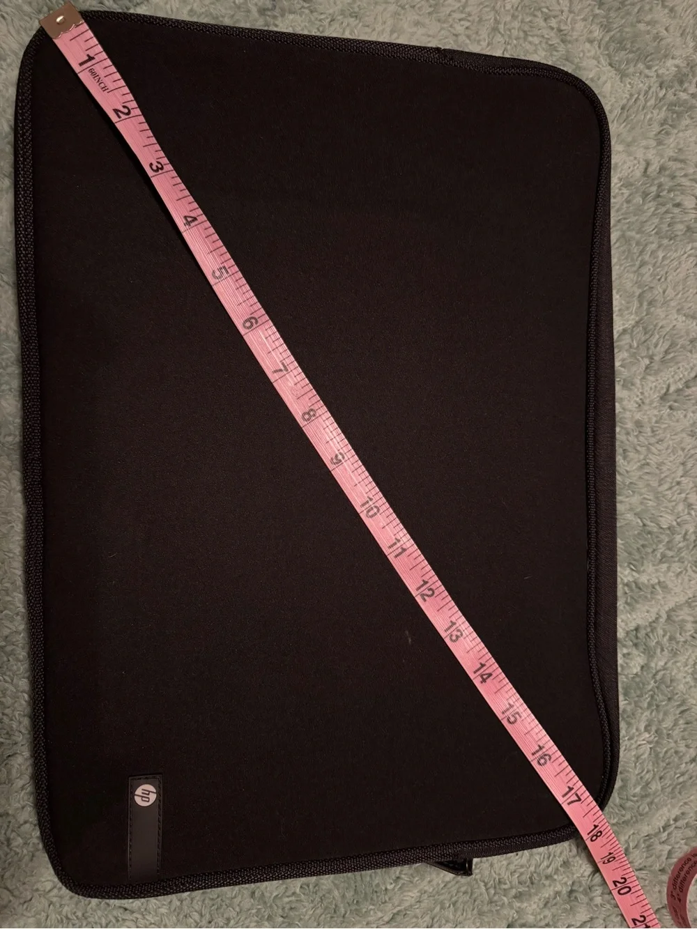 HP 15in Black Neoprene Padded Laptop Sleeve Case with Zipper Closure